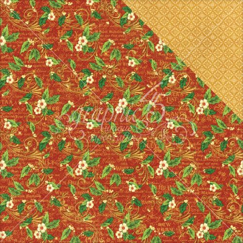 Graphic 45 - St Nicholas Double-Sided Cardstock 12"X12" - Holly Daze