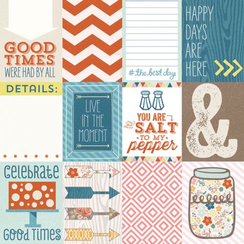 My Mind's Eye - Cut & Paste - Good Times - Treasures  - 12" x 12" Double Sided Patterned Paper