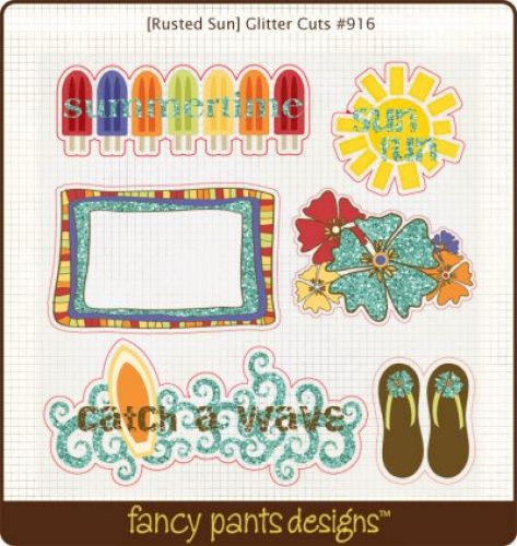 Fancy Pants Designs - Rusted Sun Collection - 12 x 12 Glitter Cuts Transparencies