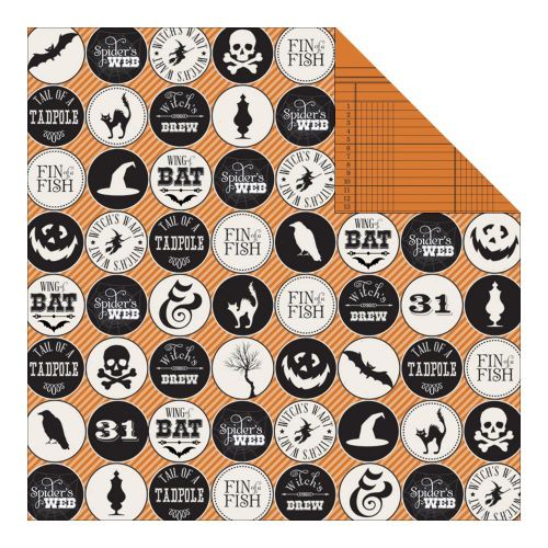 Teresa Collins Designs - Masquerade Party Double-Sided Cardstock 12"X12" - Halloween Icons