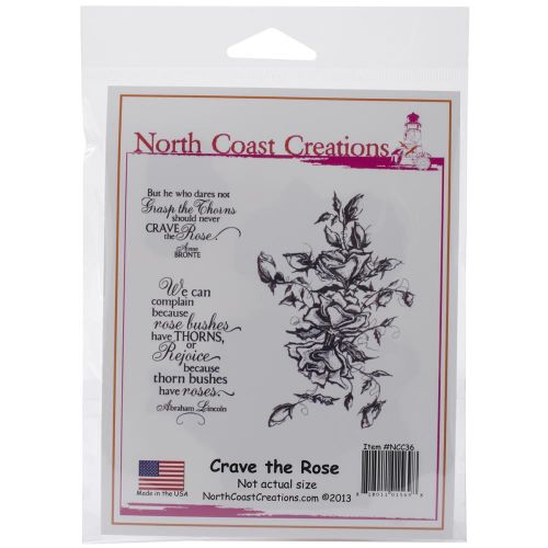 North Coast Creations Cling Rubber Stamps 5"X6.75" - Crave The Rose