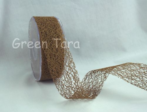 Green Tara - 38mm Mesh Coffee - Per metre