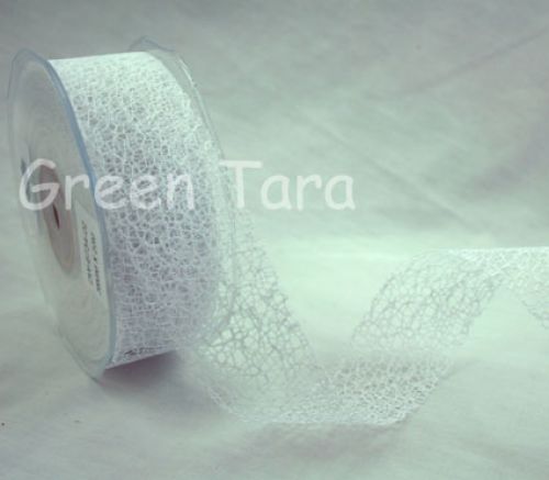 Green Tara - 38mm Mesh White - Per metre