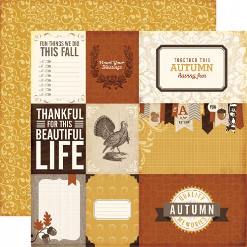 Echo Park Paper Company - Reflections Fall - 12x12" Paper - Count Your Blessings