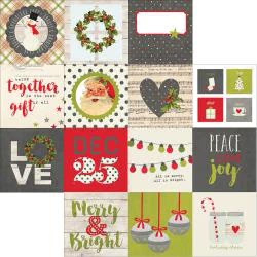 Simple Stories - Claus & Co Double-Sided Elements Cardstock 12"X12" - 4"X4"