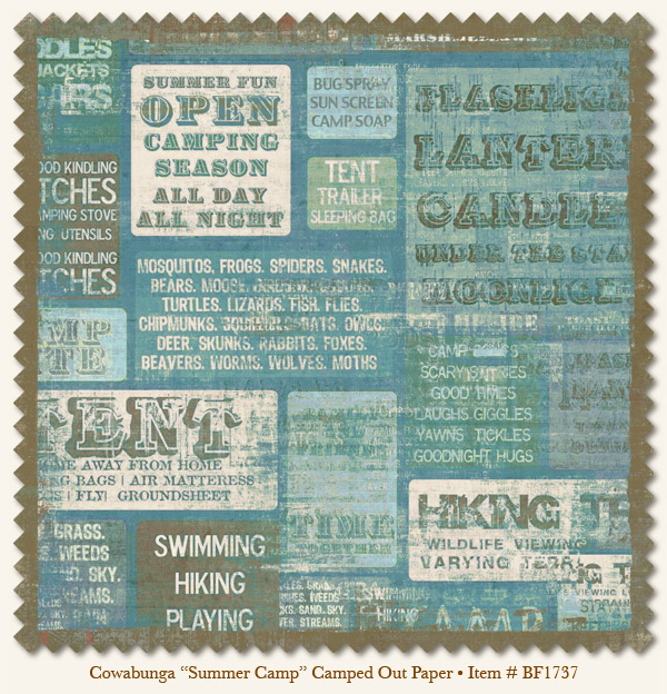 My Minds Eye - Breaking Free - Cowabunga - "Summer Camp" Camped Out Paper (die cut)