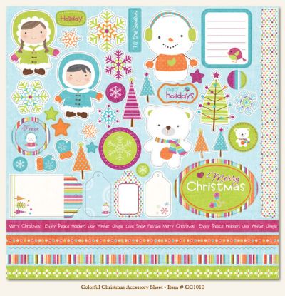 My Minds Eye - Colorful Christmas - Accessory Sheet