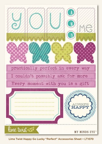 My Minds Eye - Lime Twist - Happy Go Lucky - Perfect - Accessories Sheet