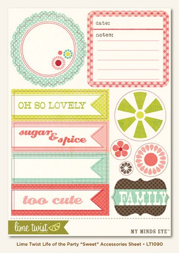 My Minds Eye - Lime Twist - Life of the Party - Sweet - Accessories Sheet