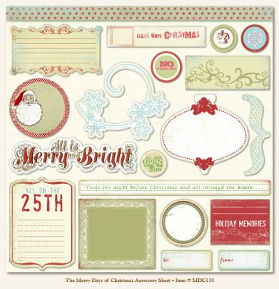 My Minds Eye - The Merry Days of Christmas Accessory Sheet