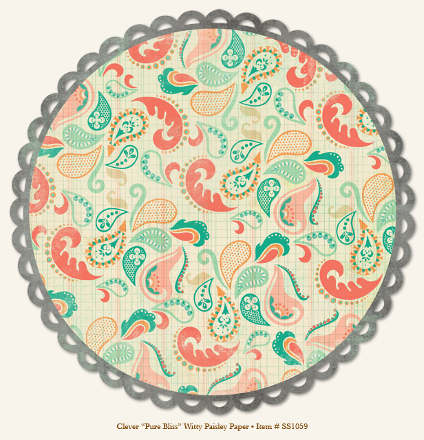 My Minds Eye - So Sophie - Clever - "Pure Bliss" Witty Paisley Paper (die-cut)