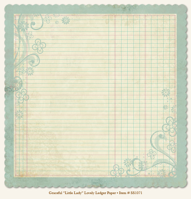 My Minds Eye - So Sophie - Graceful - "Little Lady" Lovely Ledger Paper (die-cut)