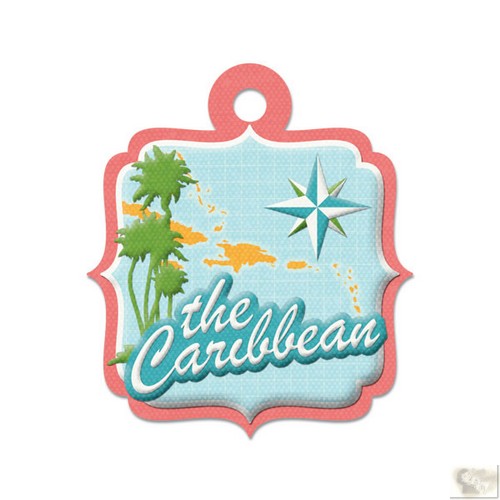 We R Memory Keepers - Destination Die Cut Embossed. Tags - Carribean